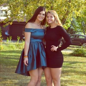 Stunning emerald green hi-low dress size Small